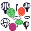 Patchwork Cutters Parachute,Air Balloon & Clouds - SugarCraft Fondant Cutter Cake Decorating DIY Tool.