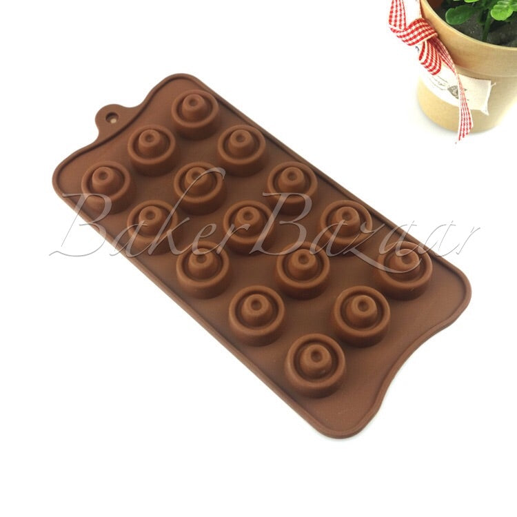 Chocolate Mould Circle Shaped Silicone  15 Cavity