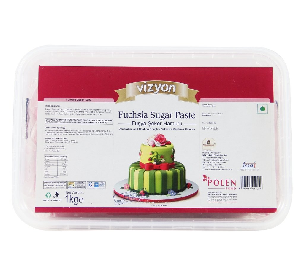 Vizyon Sugar Paste/Fondant Fuchsia (1 kg ) 1000 g
