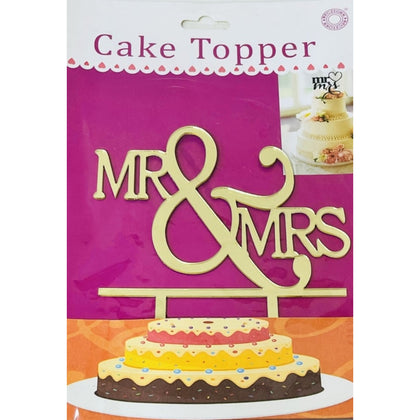 Acrylic Cake Topper or Silhouette - Design 3-7 Inch - Golden