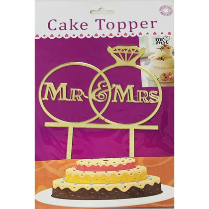 Acrylic Cake Topper or Silhouette - Design 3-7 Inch - Golden