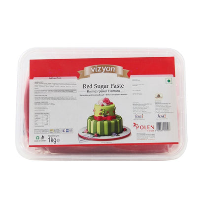 Vizyon Sugar Paste/Fondant Red (1 kg ) 1000 g