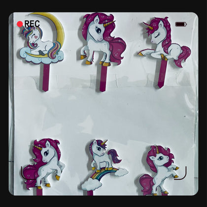 Cartoon Characters Cake Toppers Unicorn Two