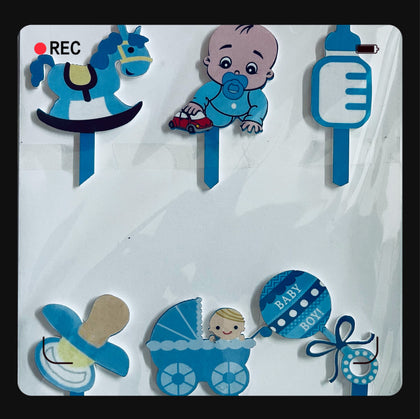 Cartoon Characters Cake Toppers Baby Boy Shower Theme