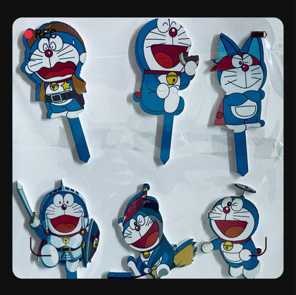 Cartoon Characters Cake Toppers Doraemon 6 Pc  Children Party Decoration
