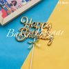 Happy Birthday Plastic Cake Topper - Gold