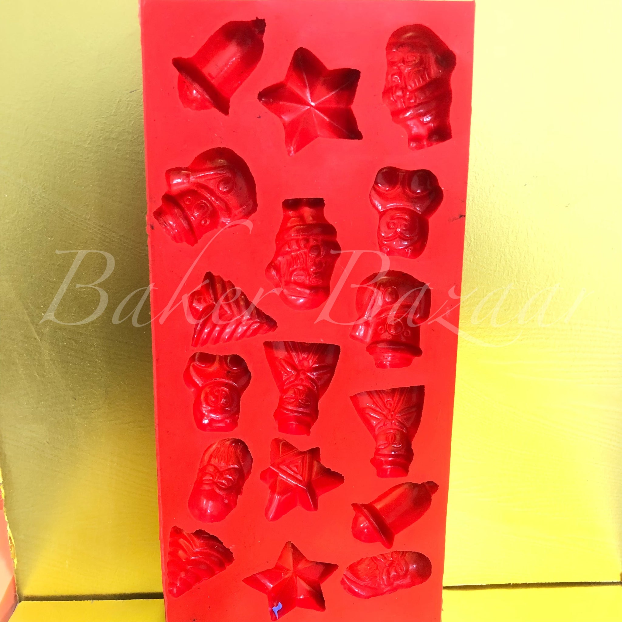 Marzipan Mould Big No.4 - Silicone Fondant Clay Marzipan Mould - Christmas Special