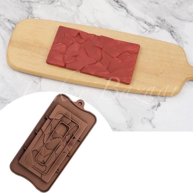 Chocolate Mould Rock Patterned, Rustic Shaped Chocolate Bar Shape Silicone Mould