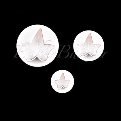 Maple Leaf Veined Plunger Cutter Set Of 3 Pcs - SugarCraft Fondant Plunger Cutter Cake Decorating DIY Tool.