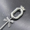 Number 0 Crown Style Plastic Cake Topper - Silver
