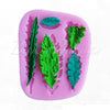 Fondant Mould Different Types of Leaf Shapes 5 Cavity - Silicone Fondant Clay Marzipan Mould.