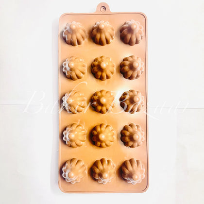 Modak Mould , Modak Shape 15 in 1 Chocolate Mould| Silicon Brown Chocolate Moulds for Ganesh Chaturti Festivals
