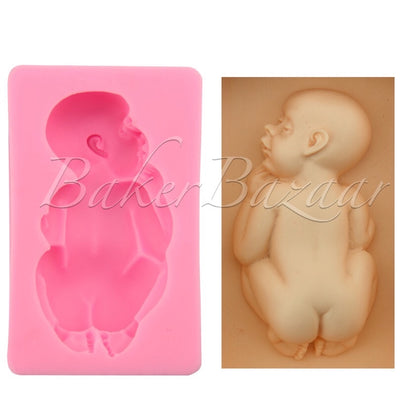 Fondant Mould Sleeping Baby Shape 1 Cavity - Silicone Fondant Clay Marzipan Mould.