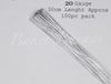 White Floral Stem Wire for Fondant Work/Artificial Flower. - 20 Gauge 100Pcs Pack