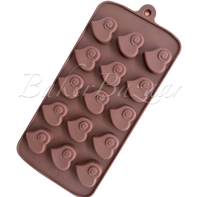 Chocolate Mould New Heart Shape Silicone 15 Cavity