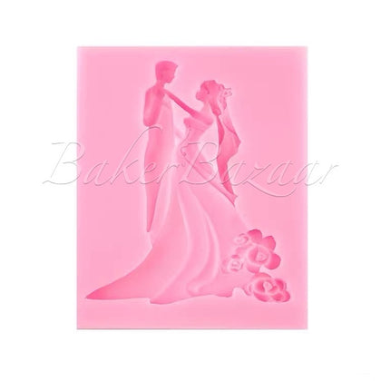 Fondant Mould Wedding Cake Couple Birthday Chocolate Plug-in Silicone Dancing Mould