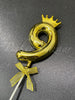 Number 9 Crown Style Plastic Cake Topper - Gold
