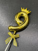 Number 9 Crown Style Plastic Cake Topper - Gold