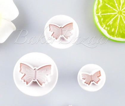 Medium Size Butterfly Plunger Cutter Set Of 3 Pcs - SugarCraft Fondant Plunger Cutter Cake Decorating DIY Tool.