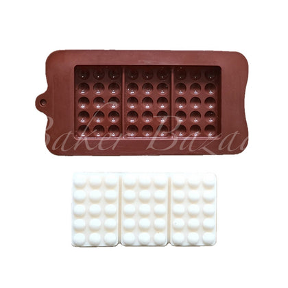 Chocolate Mould Bar Square Button Shape Chocolate Silicone Mould