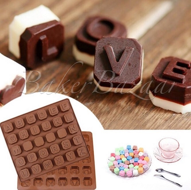 Chocolate Mould Ice Tray Alphabets A to Z Shape Silicone