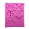Fondant Mould 6 Butterfly/Butterflies Shape 6 Cavity - Silicone Fondant Clay Marzipan Mould.