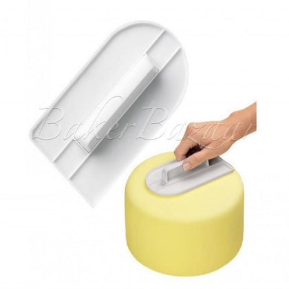 Candy Pastry Decorating Icing Smoother Cream Scraper Fondant Polisher Finisher Cake Baking Finishing Tools/Fondant Smoothener Cream Spreading (White)