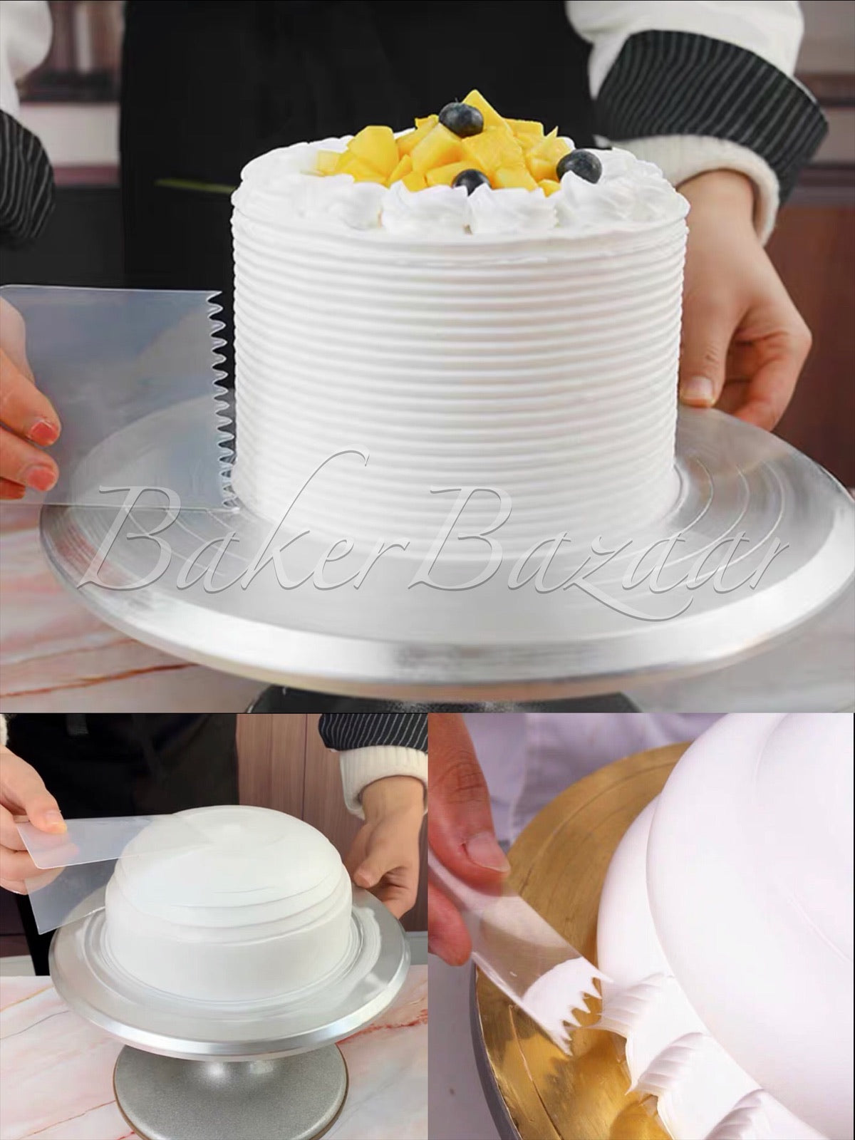 9 in 1, 9 Pieces Flexible Smoothner Cake Scraper Plastic  Multipurpose