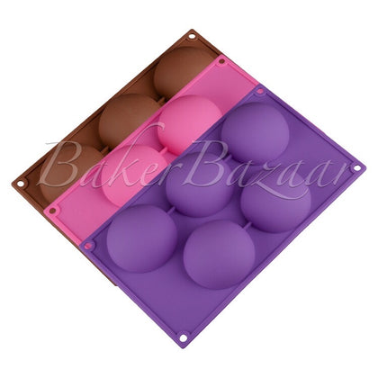 Silicone Mould Half Sphere Half Round Half Circle 5 Cavity Chocolate Fondant Clay Marzipan Mould