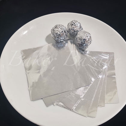 Aluminium Cut Foil Chocolate Wrapper 8cm*8cm - Silver Color Pack of 200pc