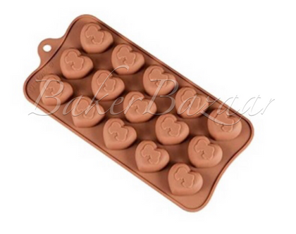 Chocolate Mould Heart With Couples Shape Silicone 15 Cavity