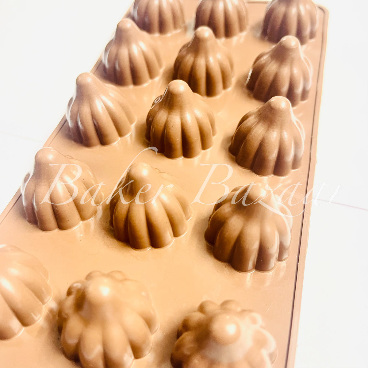 Modak Mould , Modak Shape 15 in 1 Chocolate Mould| Silicon Brown Choco ...