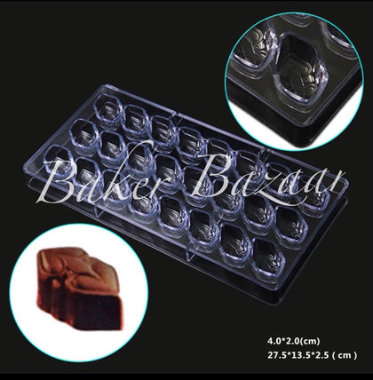 Double Heart candy Shaped Polycarbonate Chocolate Mould 21 Cavity  (Heart Mould)