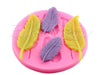 Fondant Mould 4 Feathers Shape 4 Cavity - Silicone Fondant Clay Marzipan Mould.