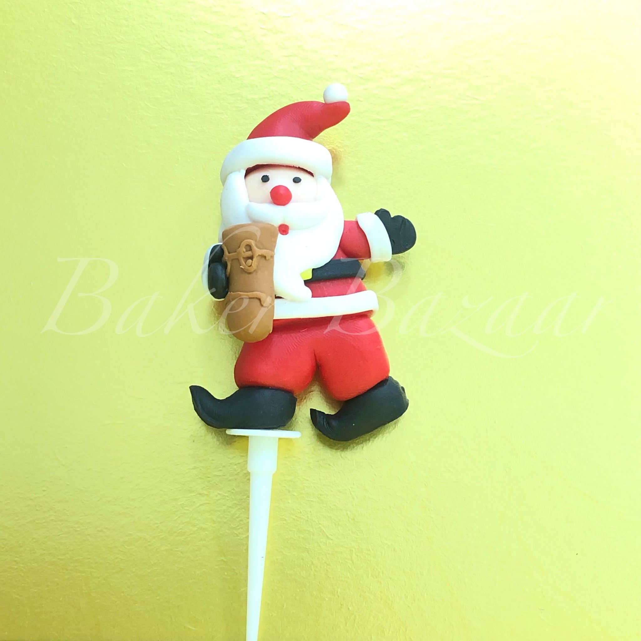 Santa Claus With Jug Cake Decorating Topper 1 Figure - Plastic Gift Toy Topper