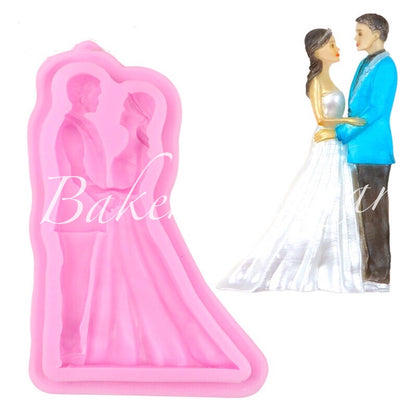 Fondant Mould Of Couple, Bride And Groom shape Wedding Cake Theme.