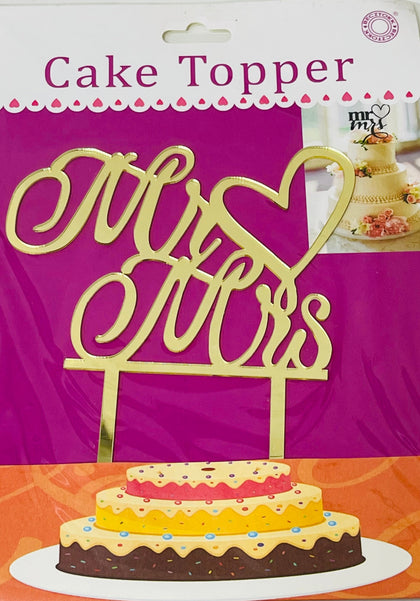 Acrylic Cake Topper or Silhouette - Design 3-7 Inch - Golden
