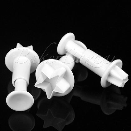 Star Shape Plunger Cutter Set Of 4 Pcs - SugarCraft Fondant Plunger Cutter Cake Decorating DIY Tool.