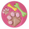 Fondant Mould Dog Paws & Bone Shape Silicone 4 Cavity - Silicone Fondant Clay Marzipan Mould.