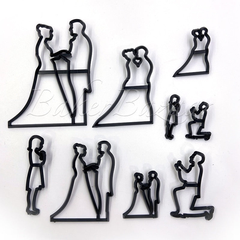 Patchwork Cutters Marriage Silhouttes Wedding Cake Couple Special - SugarCraft Fondant Cutter Cake Decorating DIY Tool.