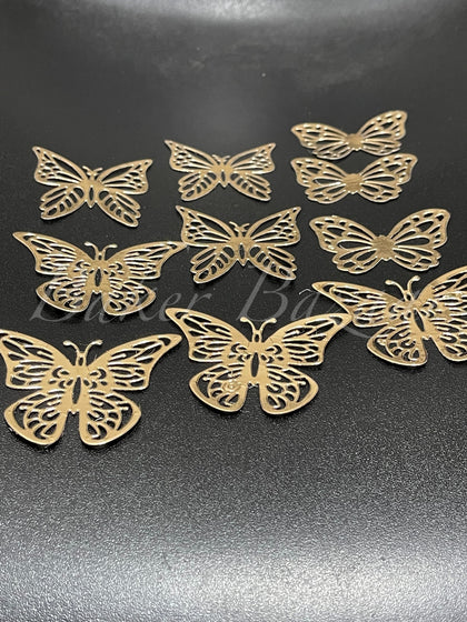 Non Edible Paper Butterfly/ Butterflies Cake Toppers - Rose Gold