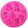 Fondant Mould 8 Cavity Christmas Theme - Silicone Fondant Clay Marzipan Mould.