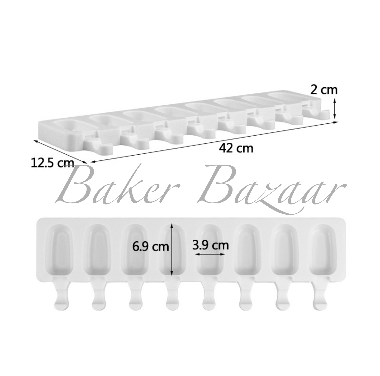 Silicone Mould Popsicle Ice Cream Shape 8 Cavity Cakesicle Mould