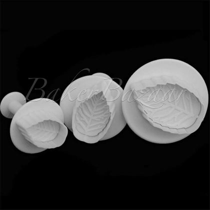 Rose Leaf Plunger Cutter Set Of 3 Pcs - SugarCraft Fondant Plunger Cutter Cake Decorating DIY Tool.