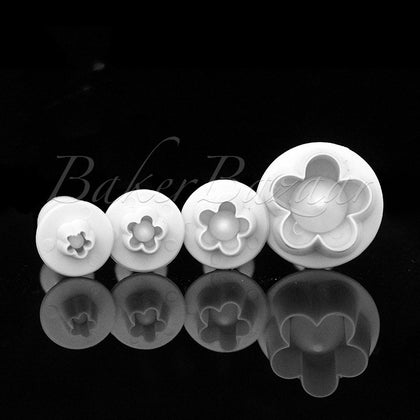 Blossom Flower Plunger Cutter Set Of 4 Pcs - SugarCraft Fondant Plunger Cutter Cake Decorating DIY Tool.