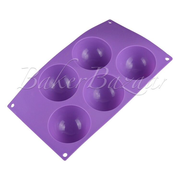 Silicone Mould Half Sphere Half Round Half Circle 5 Cavity Chocolate Fondant Clay Marzipan Mould