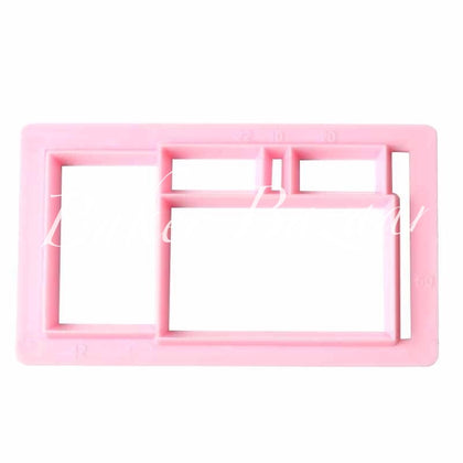 Geometrical Rectangle Shape Fondant Quilt Mold Embosser Fondant Quilt Biscuit Cookie Cutter For Cupcake Decoration
