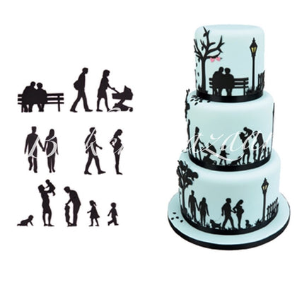 Patchwork Cutters Family. Couple with Kids - SugarCraft Fondant Cutter Cake Decorating DIY Tool.