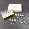 Happy Birthday - Silver Colour Birthday Candle