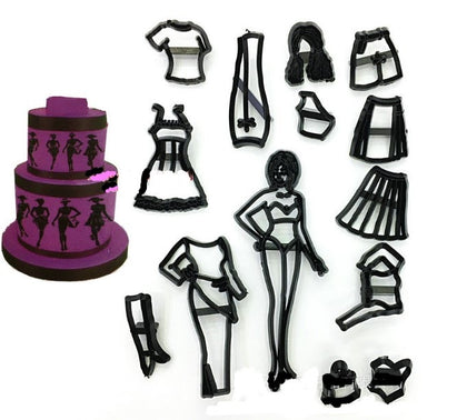 Patchwork Cutters Girl Dress & Clothes - SugarCraft Fondant Cutter Cake Decorating DIY Tool.